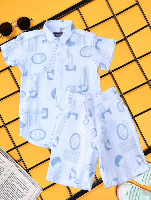 boys printed shirt and short co-ord set - 21954270 - Very Small Image - 1