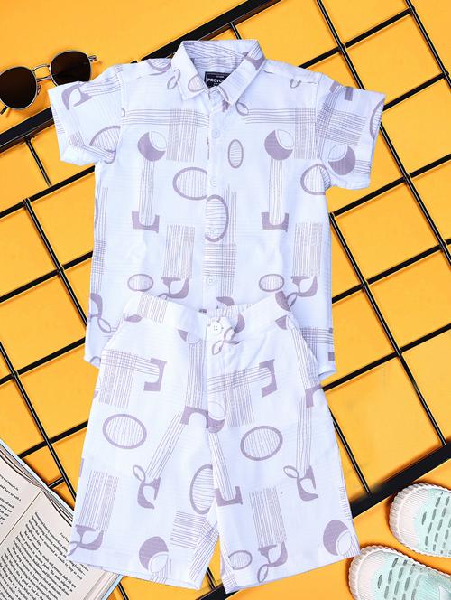 boys printed shirt and short co-ord set - 21954271 - Very Small Image - 1