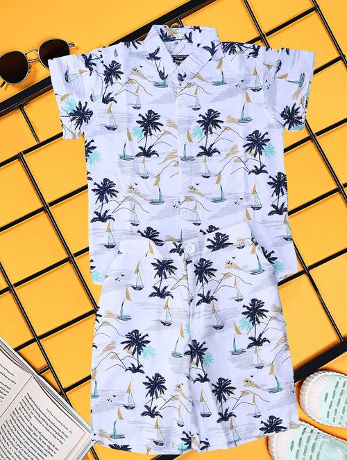 boys printed shirt and short co-ord set - 21954275 - Very Small Image - 1