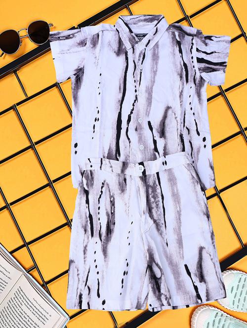 boys printed shirt and short co-ord set - 21954279 - Very Small Image - 1