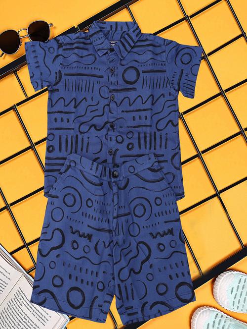 boys printed shirt and short co-ord set - 21954286 - Very Small Image - 1