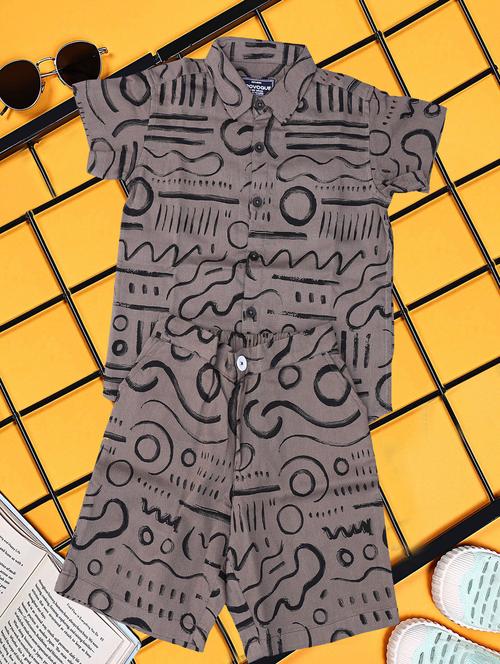 boys printed shirt and short co-ord set - 21954287 - Very Small Image - 1