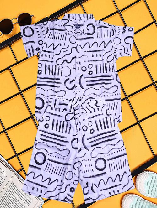 boys printed shirt and short co-ord set - 21954290 - Very Small Image - 1