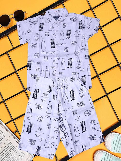 boys printed shirt and short co-ord set - 21954291 - Very Small Image - 1