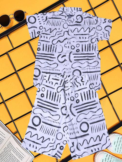 boys printed shirt and short co-ord set - 21954292 - Very Small Image - 1