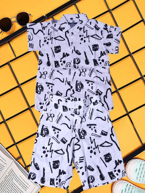 boys printed shirt and short co-ord set - 21954293 - Very Small Image - 1
