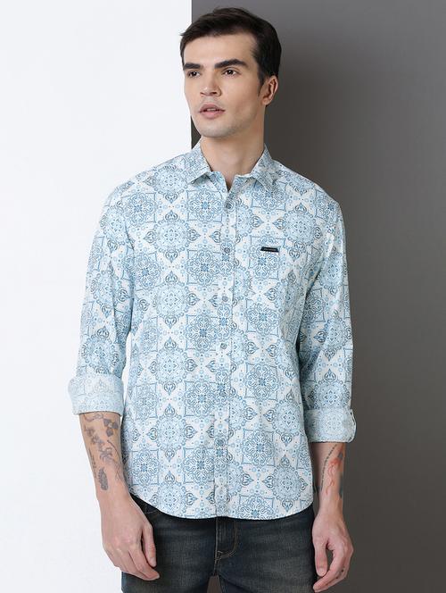men printed long sleeve regular fit casual shirt - 21954498 - Very Small Image - 1