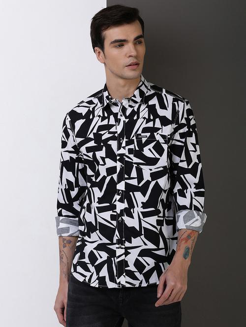 men printed long sleeve regular fit casual shirt - 21954500 - Very Small Image - 1