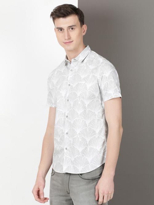 men printed short sleeve regular fit casual shirt - 21954503 - Very Small Image - 1