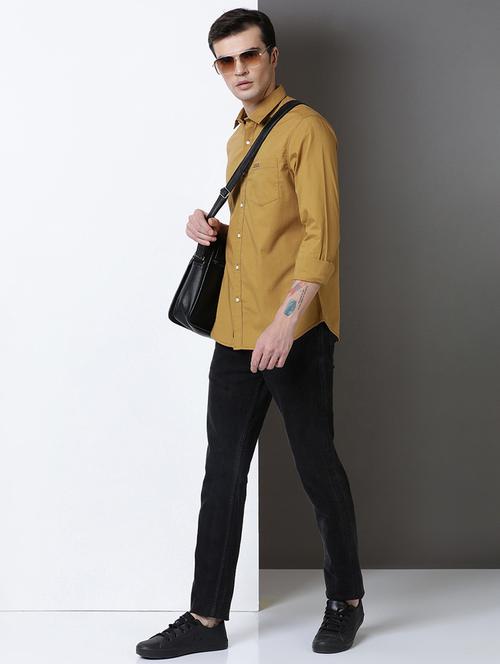 men solid long sleeve regular fit casual shirt - 21954508 - Very Small Image - 1