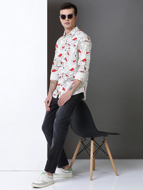 men printed long sleeve regular fit casual shirt - 21954516 - Very Small Image - 1