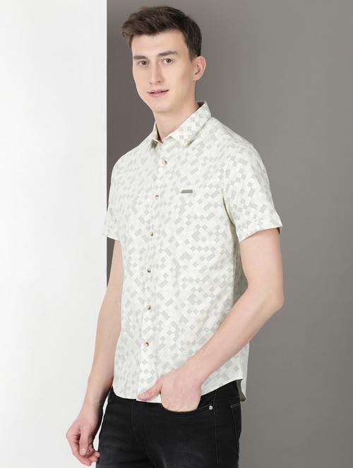 men printed short sleeve regular fit casual shirt - 21954517 - Very Small Image - 1