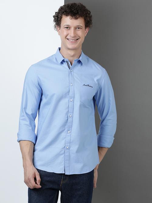 men solid long sleeve regular fit casual shirt - 21954534 - Very Small Image - 1