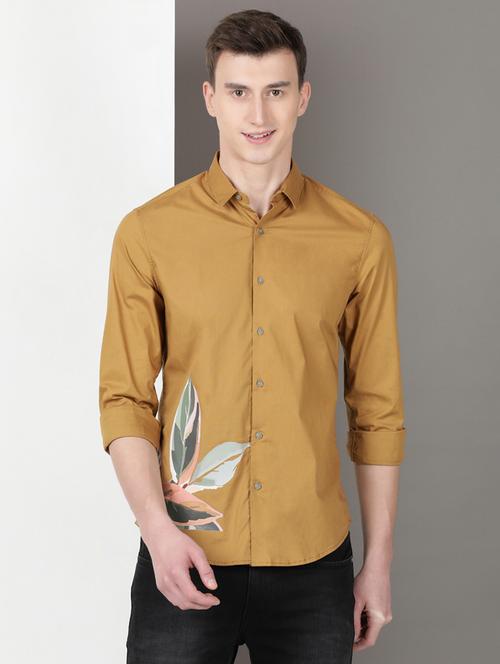 men placement print long sleeve regular fit casual shirt - 21954539 - Very Small Image - 1