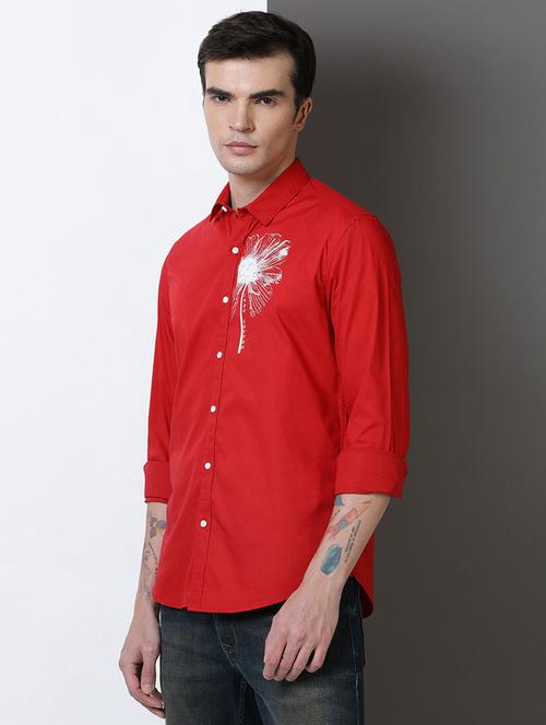 men placement print long sleeve regular fit casual shirt - 21954541 - Very Small Image - 1