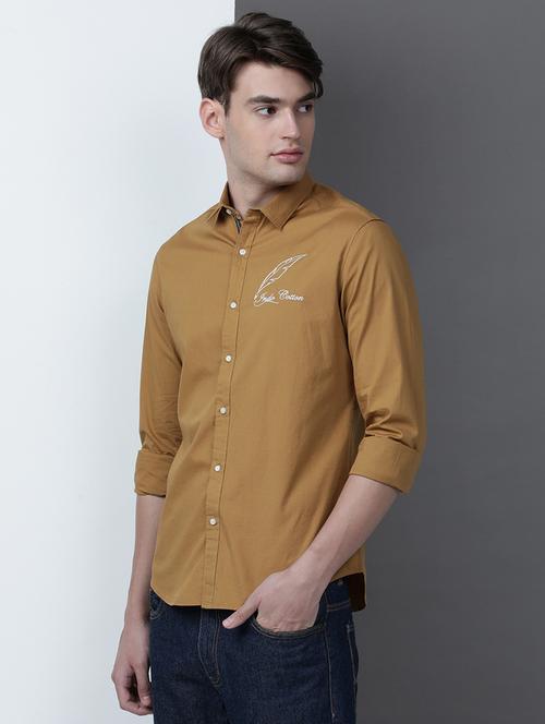 men placement print long sleeve regular fit casual shirt - 21954547 - Very Small Image - 1