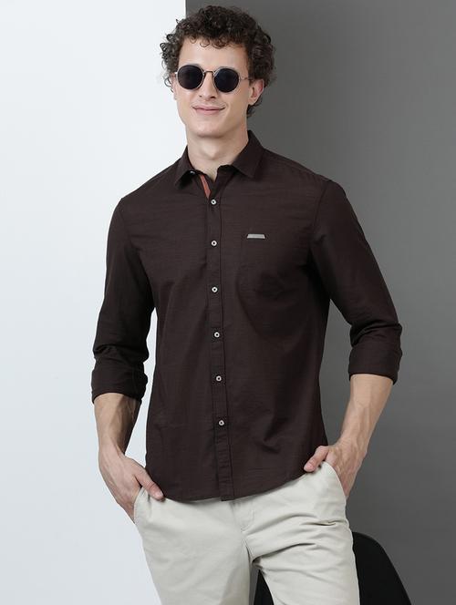men solid long sleeve regular fit casual shirt - 21954550 - Very Small Image - 1