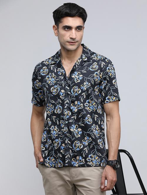 men floral short sleeve regular fit casual shirt - 21954556 - Very Small Image - 1
