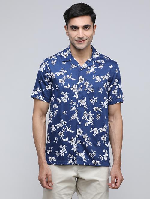 men floral short sleeve regular fit casual shirt - 21954559 - Very Small Image - 1