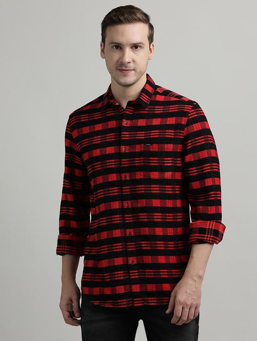 men checkered long sleeve regular fit casual shirt - 21954565 - Very Small Image - 1