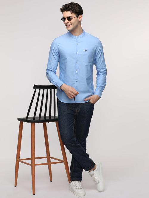 men solid long sleeve regular fit casual shirt - 21954587 - Very Small Image - 1