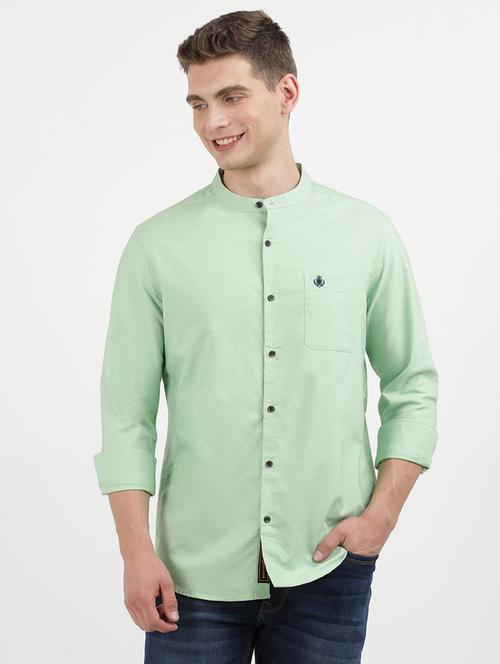 men solid long sleeve regular fit casual shirt - 21954588 - Very Small Image - 1