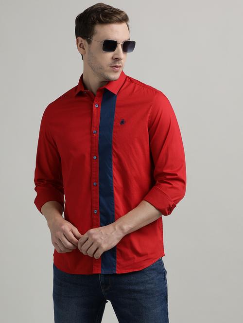 men color block long sleeve regular fit casual shirt - 21954591 - Very Small Image - 1