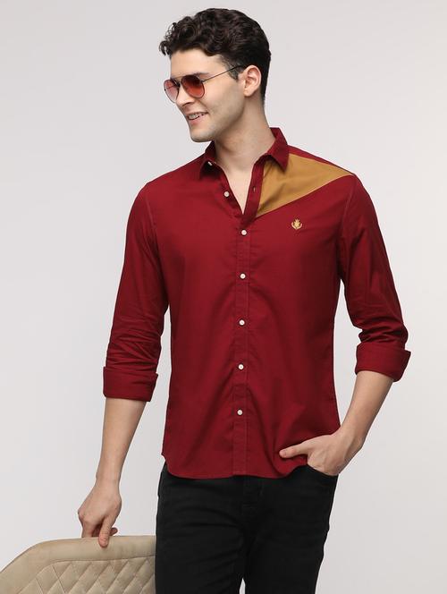 men color block long sleeve regular fit casual shirt - 21954592 - Very Small Image - 1