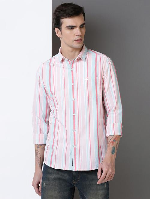 men striped long sleeve regular fit casual shirt - 21954658 - Very Small Image - 1