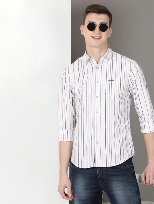 men striped long sleeve regular fit casual shirt - 21954659 - Very Small Image - 1