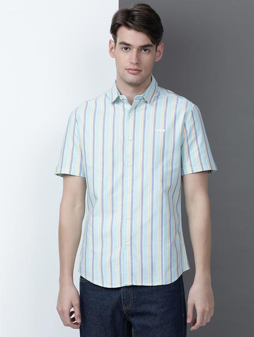 men striped short sleeve regular fit casual shirt - 21954666 - Very Small Image - 1