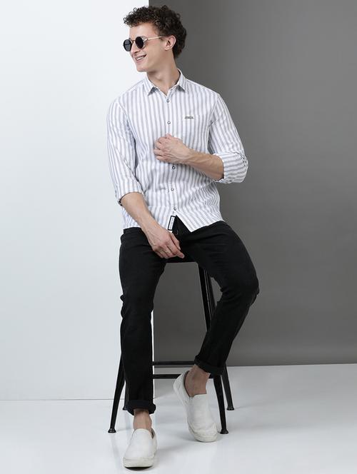 men striped long sleeve regular fit casual shirt - 21954671 - Very Small Image - 1