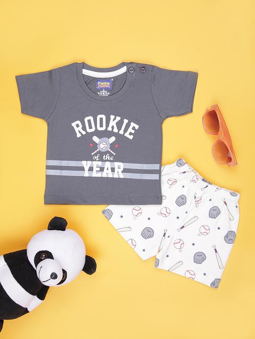 boys printed t-shirt and shorts co-ord set - 21955429 - Very Small Image - 1