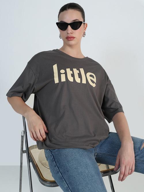 women printed drop shoulder oversized t-shirt - 21955777 - Very Small Image - 1