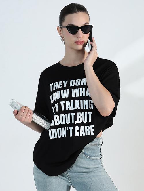 women printed drop shoulder oversized t-shirt - 21955778 - Very Small Image - 1