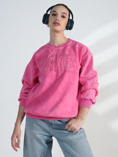 women typographic print long sleeve loose fit sweatshirt - 21955792 - Very Small Image - 1