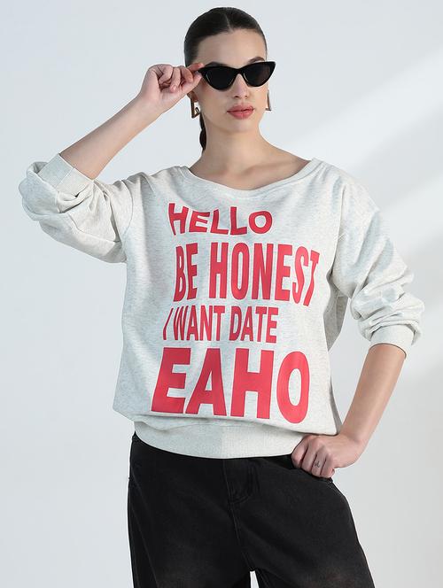 women printed long sleeve loose fit sweatshirt  - 21955824 - Very Small Image - 1