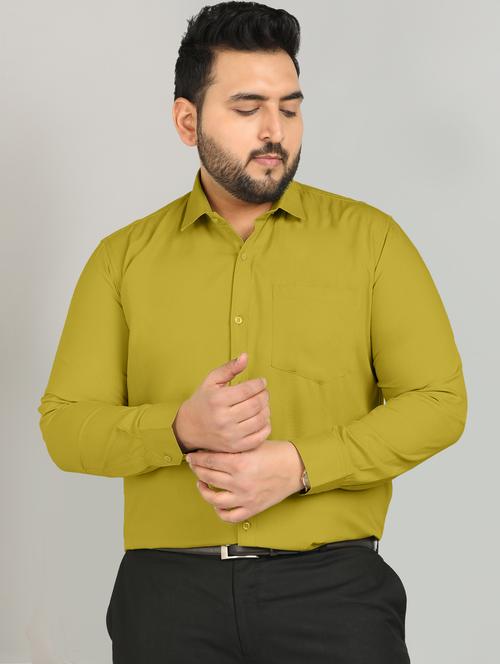 men plus size solid long sleeve regular fit formal shirt - 21956201 - Very Small Image - 1