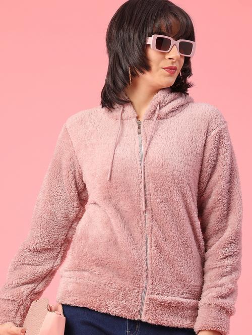 women solid long sleeve hooded sweatshirt - 21957748 - Very Small Image - 1