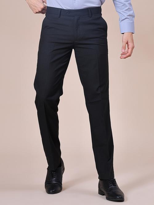 men solid mid rise flat front formal trouser - 21958121 - Very Small Image - 1