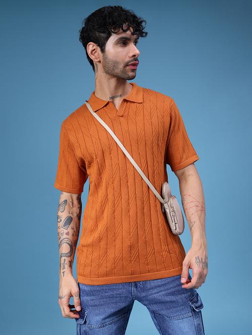 rust cotton all over print tshirt - 21958153 - Very Small Image - 1