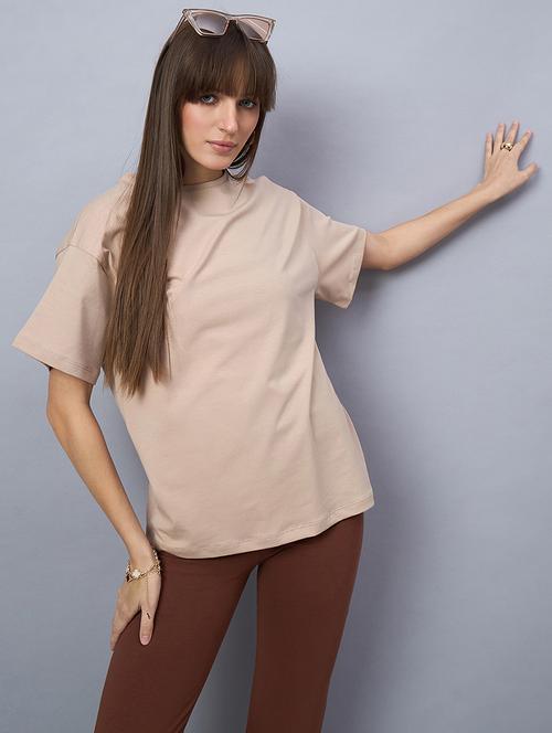 women solid short sleeve loose fit t-shirt - 21958270 - Very Small Image - 1