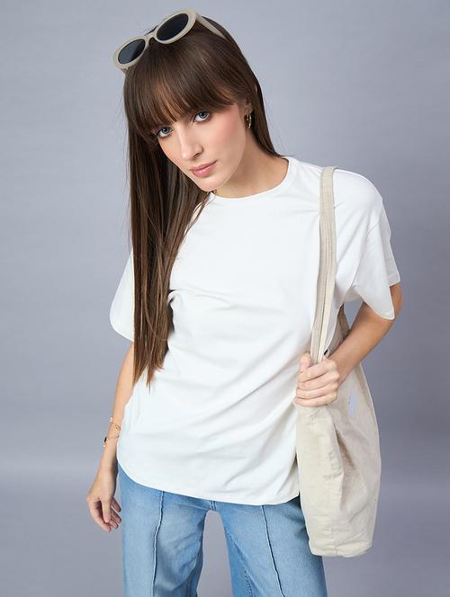 women solid short sleeve loose fit t-shirt - 21958273 - Very Small Image - 1