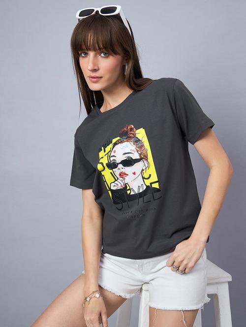 women printed short sleeve loose fit t-shirt - 21958280 - Very Small Image - 1