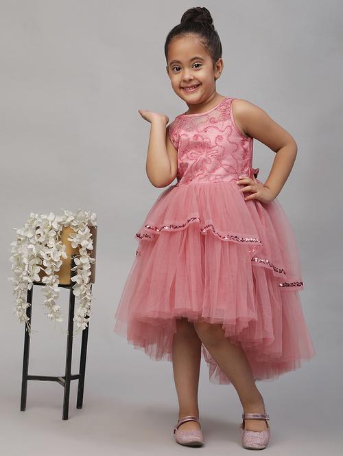 kids embroidered sleeveless part wear frock - 21958319 - Very Small Image - 1