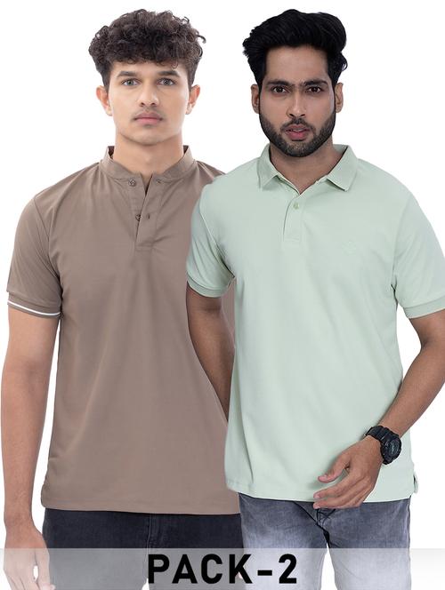 men pack of 2 solid short sleeve polo t-shirt - 21958400 - Very Small Image - 1