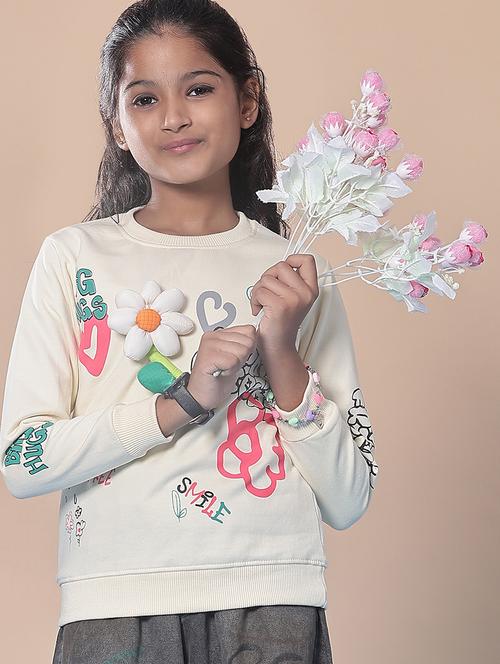 girls front print round neck sweatshirt  - 21958762 - Very Small Image - 1