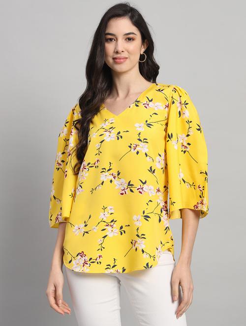 women floral print puff sleeve regular top - 21959234 - Very Small Image - 1