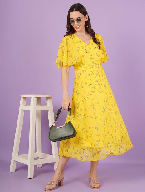 women floral print batwing sleeves fit & flare dress - 21959246 - Very Small Image - 1