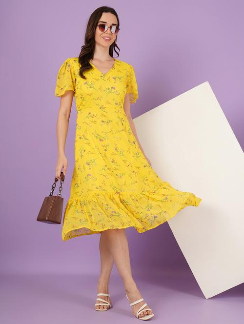 women floral print puff sleeve tiered dress - 21959256 - Very Small Image - 1
